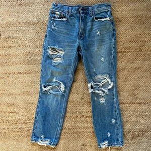 Abercrombie and Fitch Distressed / Ripped Jeans - mom jeans